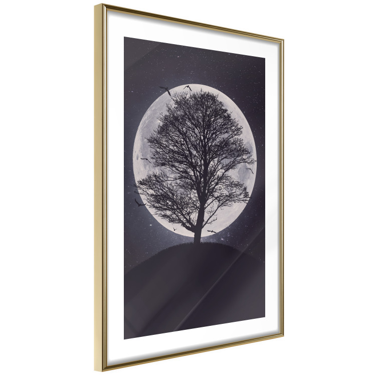Poster Lonely Tree - nighttime landscape of a tree against the bright moonlight 138066 additionalImage 2