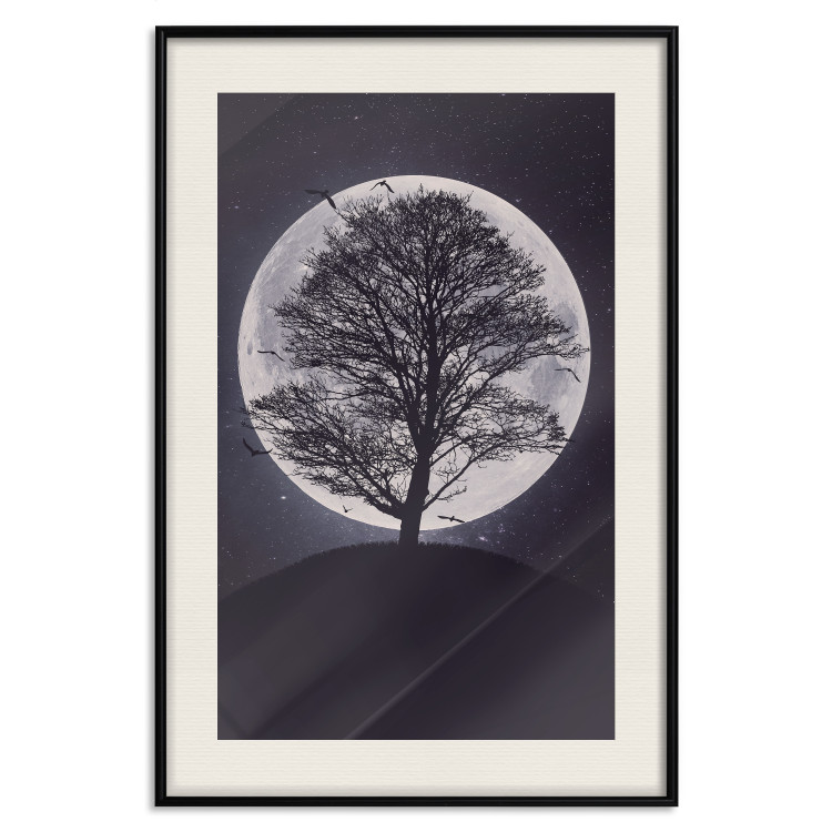 Poster Lonely Tree - nighttime landscape of a tree against the bright moonlight 138066 additionalImage 17