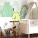 Wall Mural Children's landscape - plant and dinosaur motif in colour on a light background 143666 additionalThumb 4