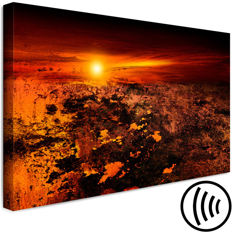 Canvas Art Print Landscape (1-piece) - view of the sunset and blood-red sky 143866 additionalImage 6