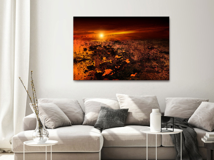 Canvas Art Print Landscape (1-piece) - view of the sunset and blood-red sky 143866 additionalImage 3