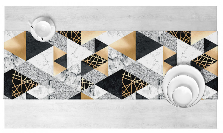 Table Runner Elegenat geometry - a minimalist design with imitation marble and gold 147166 additionalImage 3