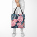 Shopping Bag The essence of delicacy - pink flowers and leaves on a dark background 147466 additionalThumb 2