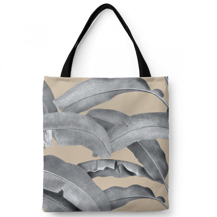 Shopping Bag Leafy curtain in grey - floral pattern with banana tree 147566