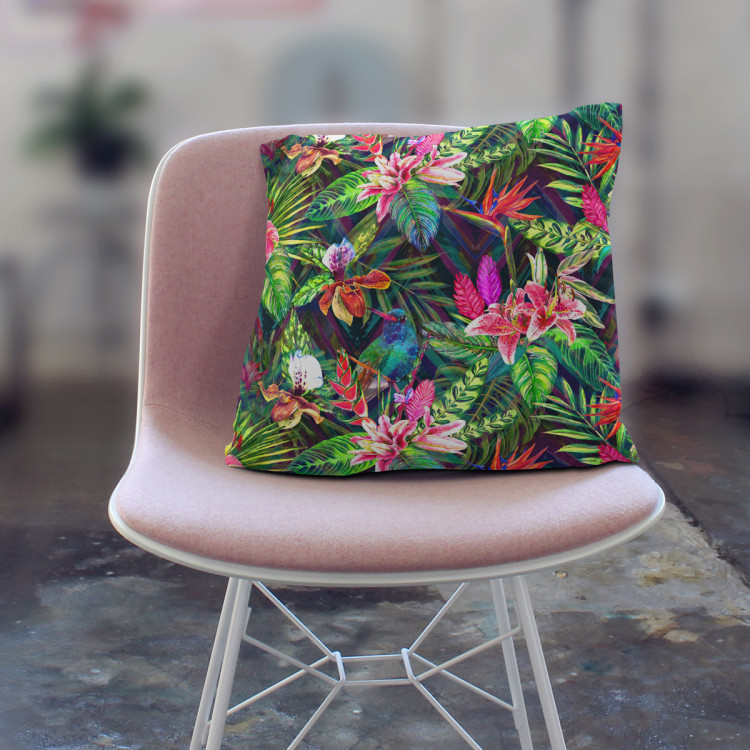 Decorative Microfiber Pillow Psychedelic flowers - floral motif in intensive colours cushions 147666 additionalImage 5