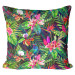 Decorative Microfiber Pillow Psychedelic flowers - floral motif in intensive colours cushions 147666