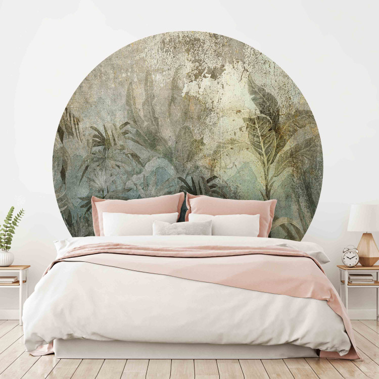 Round wallpaper Island Forest - Green Composition With Tropical Jungle 151466