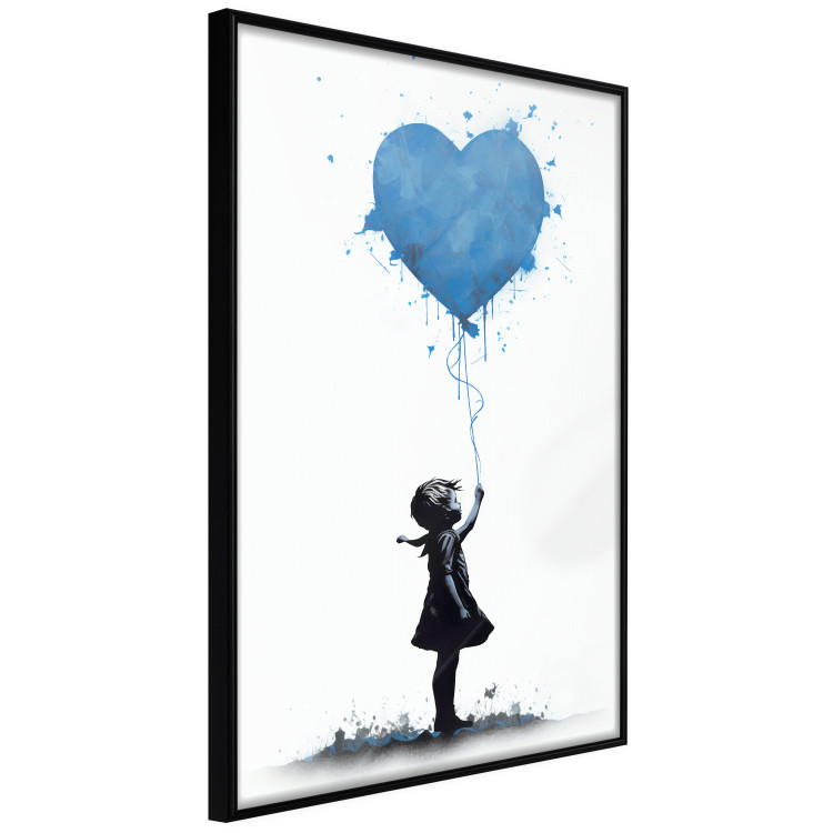 Wall Poster Blue Heart - Banksy-Inspired Balloon Mural 151766 additionalImage 9