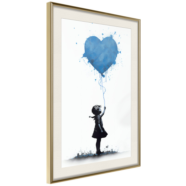 Wall Poster Blue Heart - Banksy-Inspired Balloon Mural 151766 additionalImage 12