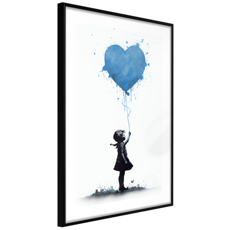 Wall Poster Blue Heart - Banksy-Inspired Balloon Mural 151766 additionalImage 4