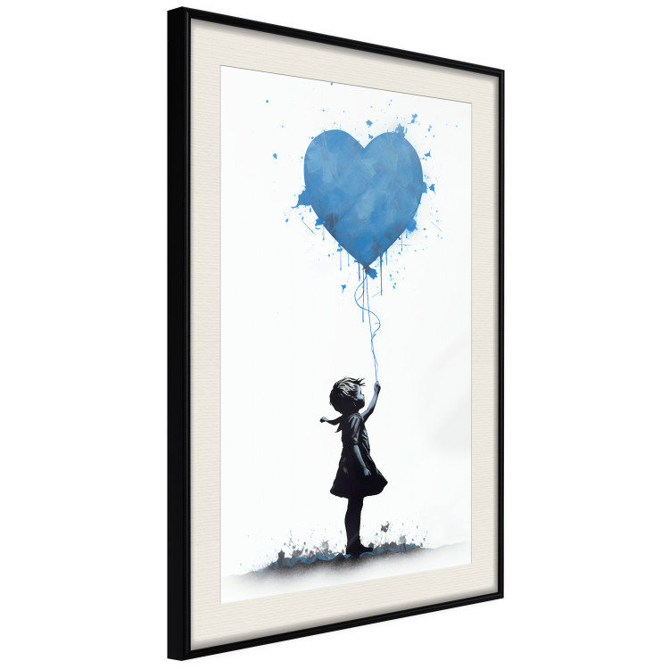 Wall Poster Blue Heart - Banksy-Inspired Balloon Mural 151766 additionalImage 11