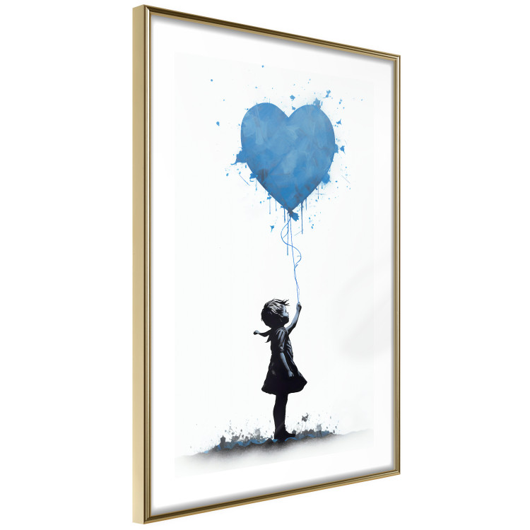 Wall Poster Blue Heart - Banksy-Inspired Balloon Mural 151766 additionalImage 10