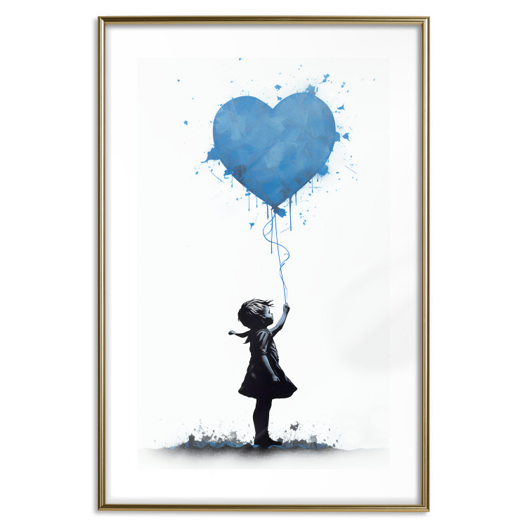 Wall Poster Blue Heart - Banksy-Inspired Balloon Mural 151766 additionalImage 20