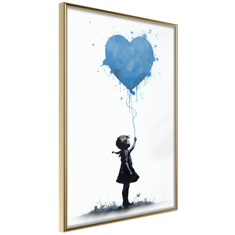Wall Poster Blue Heart - Banksy-Inspired Balloon Mural 151766 additionalImage 5