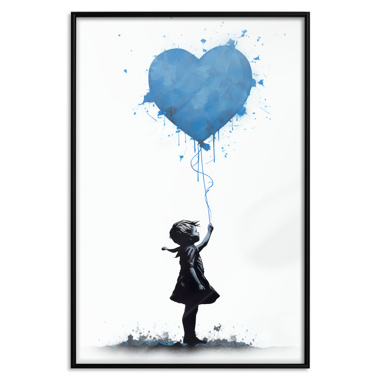 Wall Poster Blue Heart - Banksy-Inspired Balloon Mural 151766 additionalImage 19