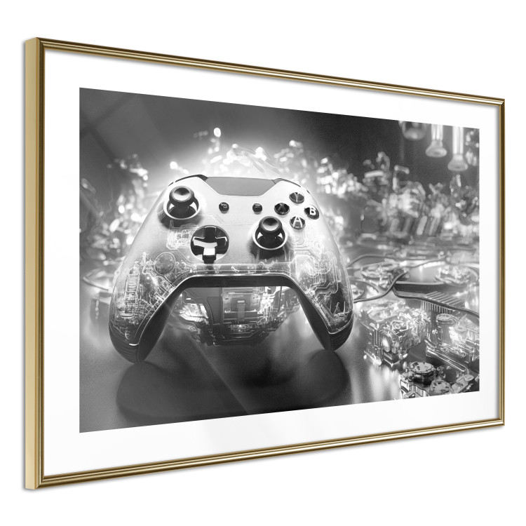 Poster Gaming Technology - Game Pad on a Black and White Background 151966 additionalImage 13