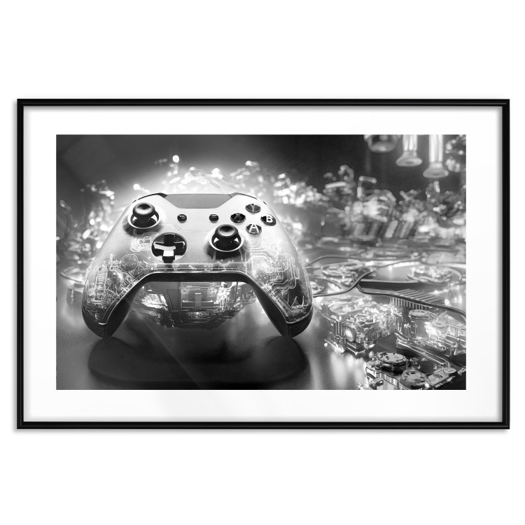 Poster Gaming Technology - Game Pad on a Black and White Background 151966 additionalImage 3