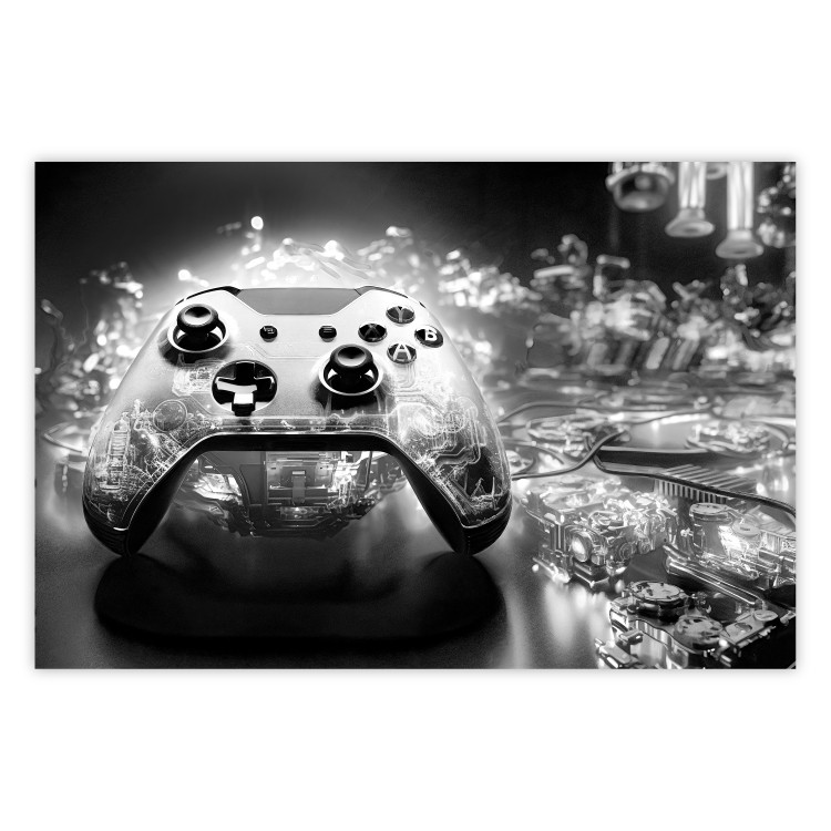 Poster Gaming Technology - Game Pad on a Black and White Background 151966
