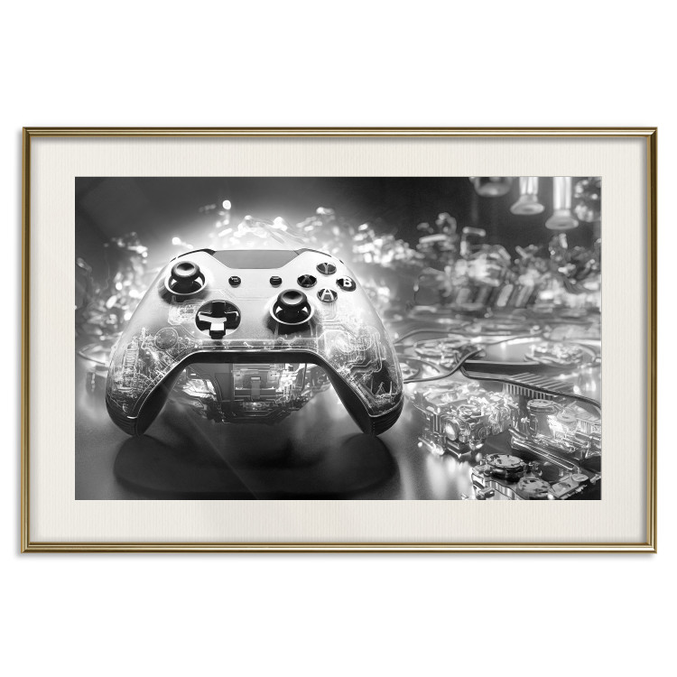 Poster Gaming Technology - Game Pad on a Black and White Background 151966 additionalImage 2