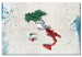 Canvas Art Print Italian map - graphics in national colors with cities marked 55266