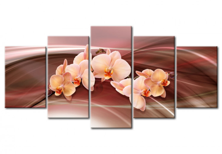 Canvas Art Print Orchid flowers on a wavy background 55566