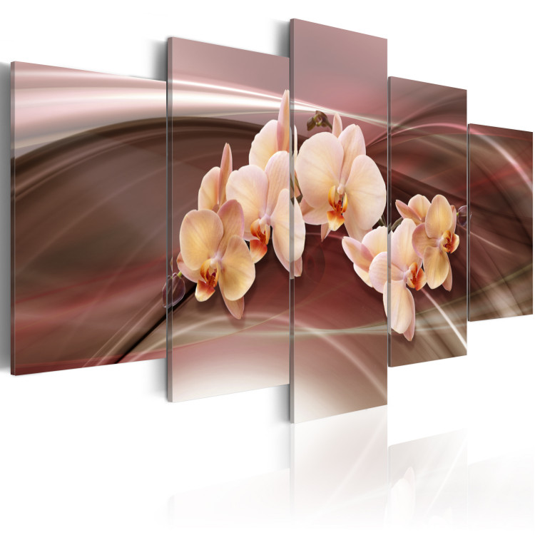 Canvas Art Print Orchid flowers on a wavy background 55566 additionalImage 2