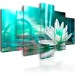 Canvas In the Turquoise Glow of the Sun (5-piece) - Composition with Lotus Flower 93066 additionalThumb 2