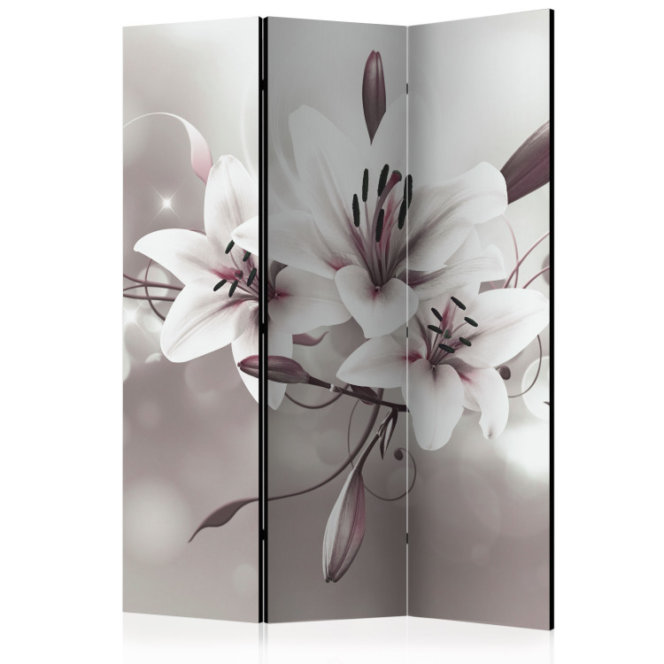 Folding Screen Lily's Favorite - white lily flowers in bright ornamental light 95266