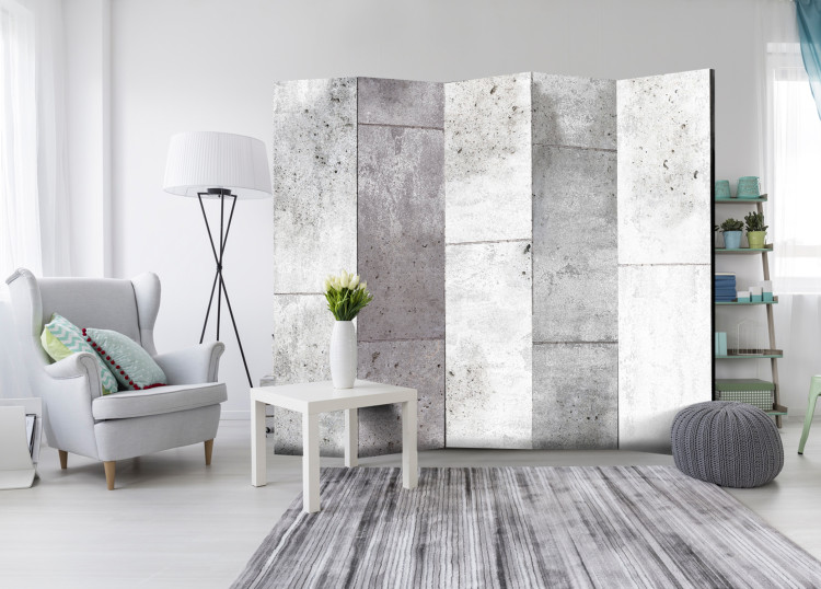 Room Separator Concretum Murum II - texture imitating urban gray concrete stairs 95666 additionalImage 4