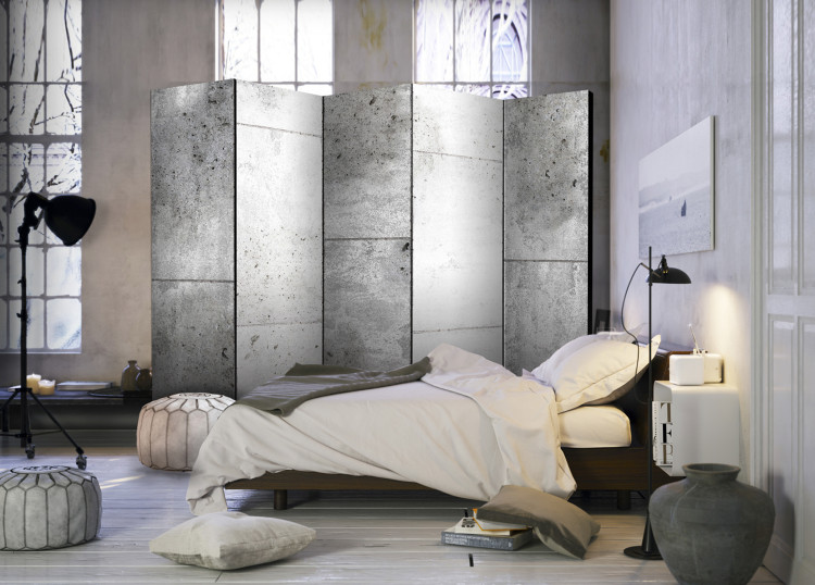 Room Separator Concretum Murum II - texture imitating urban gray concrete stairs 95666 additionalImage 2