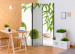 Folding Screen Green Relaxation - stones and green plants in a Zen style on a white background 96066 additionalThumb 4