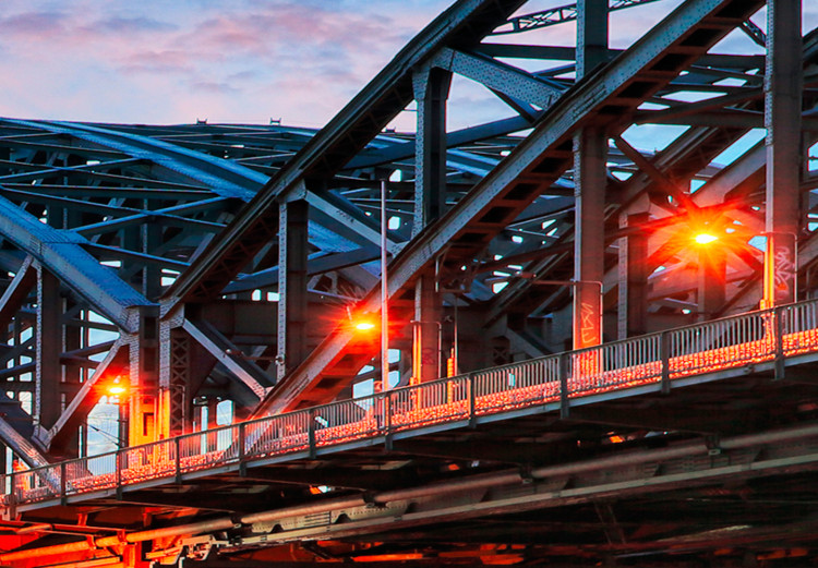 Canvas Cologne, Germany - Illuminated Bridge at Sunset with Cityscape 97866 additionalImage 4