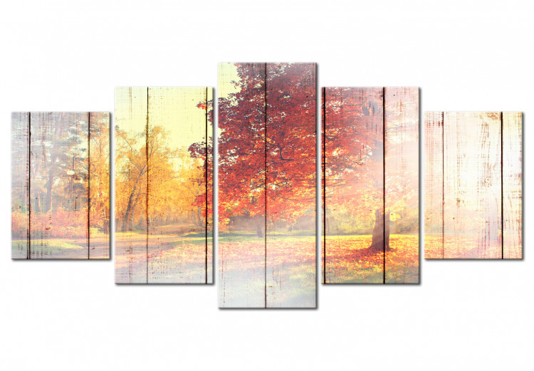 Canvas Art Print Autumn Sun (5 Parts) Wide 107476