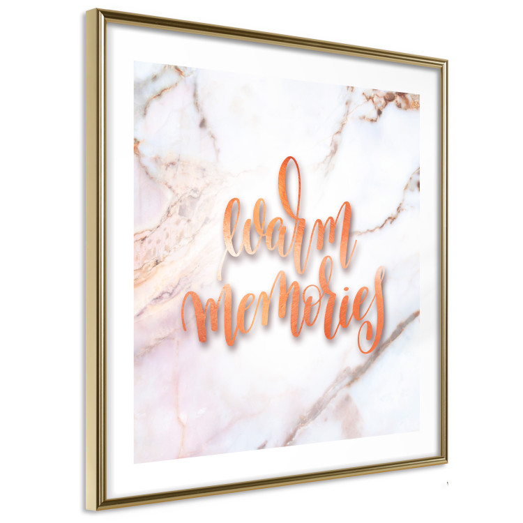 Wall Poster Warm memories (Square) - Orange text on a marble background 114376 additionalImage 10