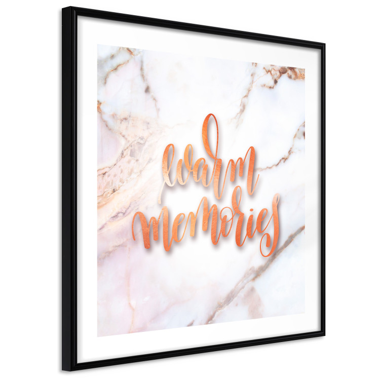 Wall Poster Warm memories (Square) - Orange text on a marble background 114376 additionalImage 11