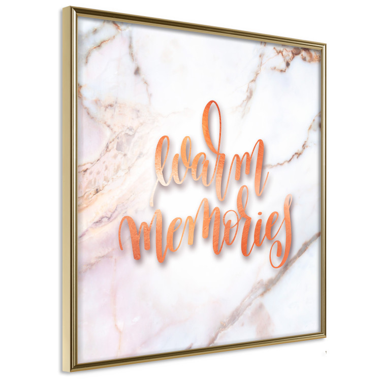 Wall Poster Warm memories (Square) - Orange text on a marble background 114376 additionalImage 9