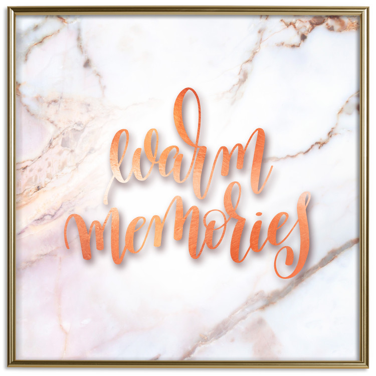 Wall Poster Warm memories (Square) - Orange text on a marble background 114376 additionalImage 19