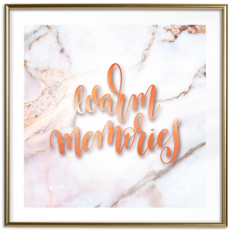 Wall Poster Warm memories (Square) - Orange text on a marble background 114376 additionalImage 12