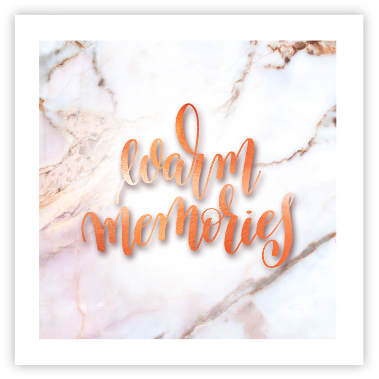 Wall Poster Warm memories (Square) - Orange text on a marble background 114376 additionalImage 18