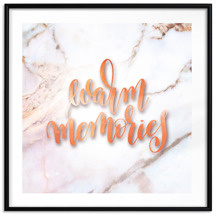 Wall Poster Warm memories (Square) - Orange text on a marble background 114376 additionalImage 15