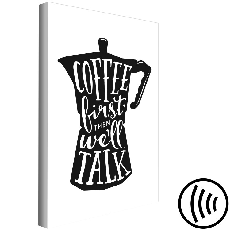 Canvas Coffee First (1-part) - Graphic Design with English Texts 114776 additionalImage 6