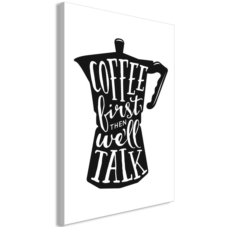 Canvas Coffee First (1-part) - Graphic Design with English Texts 114776 additionalImage 2