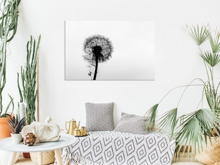 Canvas Nature's Lightness (1-part) - Dandelion Flower in Black and White 114976 additionalImage 3