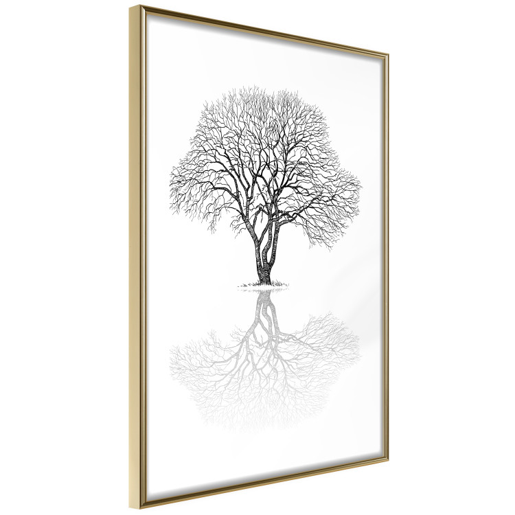 Wall Poster Tree reflection - black and white simple composition with a plant motif 115076 additionalImage 6
