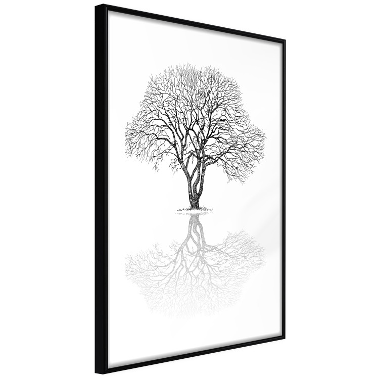 Wall Poster Tree reflection - black and white simple composition with a plant motif 115076 additionalImage 5