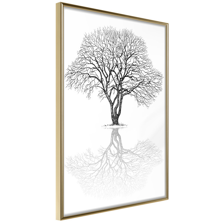 Wall Poster Tree reflection - black and white simple composition with a plant motif 115076 additionalImage 4