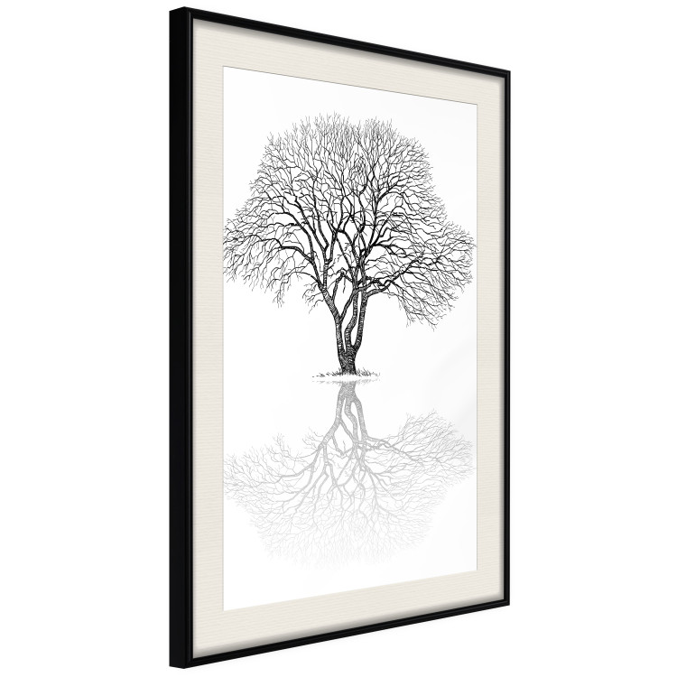 Wall Poster Tree reflection - black and white simple composition with a plant motif 115076 additionalImage 14