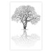 Wall Poster Tree reflection - black and white simple composition with a plant motif 115076