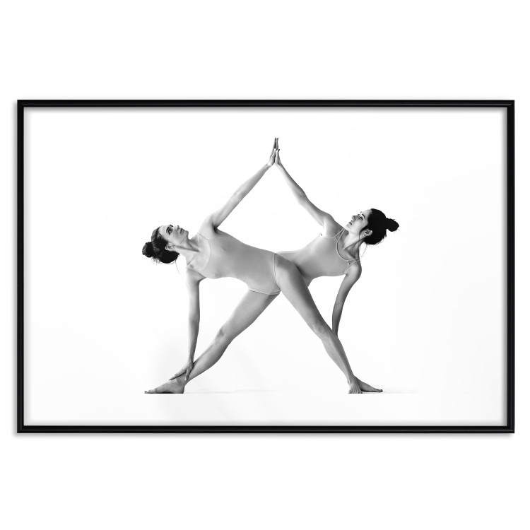 Wall Poster Double Zen - black and white composition with women practicing yoga 115176 additionalImage 17