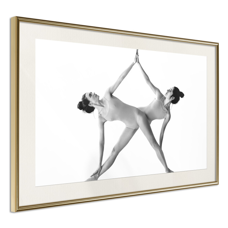 Wall Poster Double Zen - black and white composition with women practicing yoga 115176 additionalImage 2